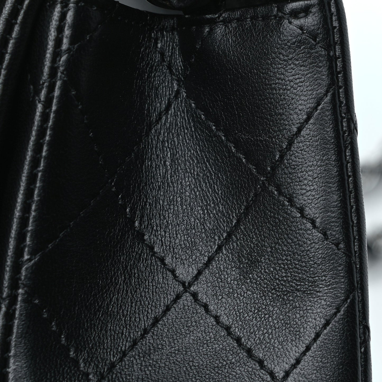 Lambskin Quilted Mini Rectangular Flap Black