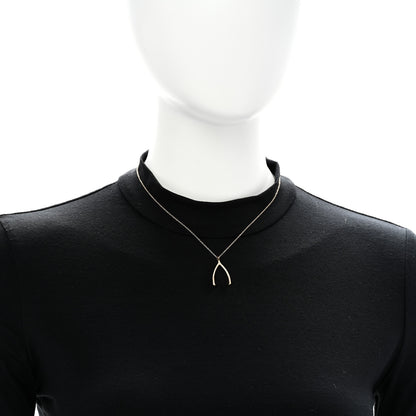 Jennifer Meyer 18K Yellow Gold Diamond Wishbone Pendant Necklace 2 of 5