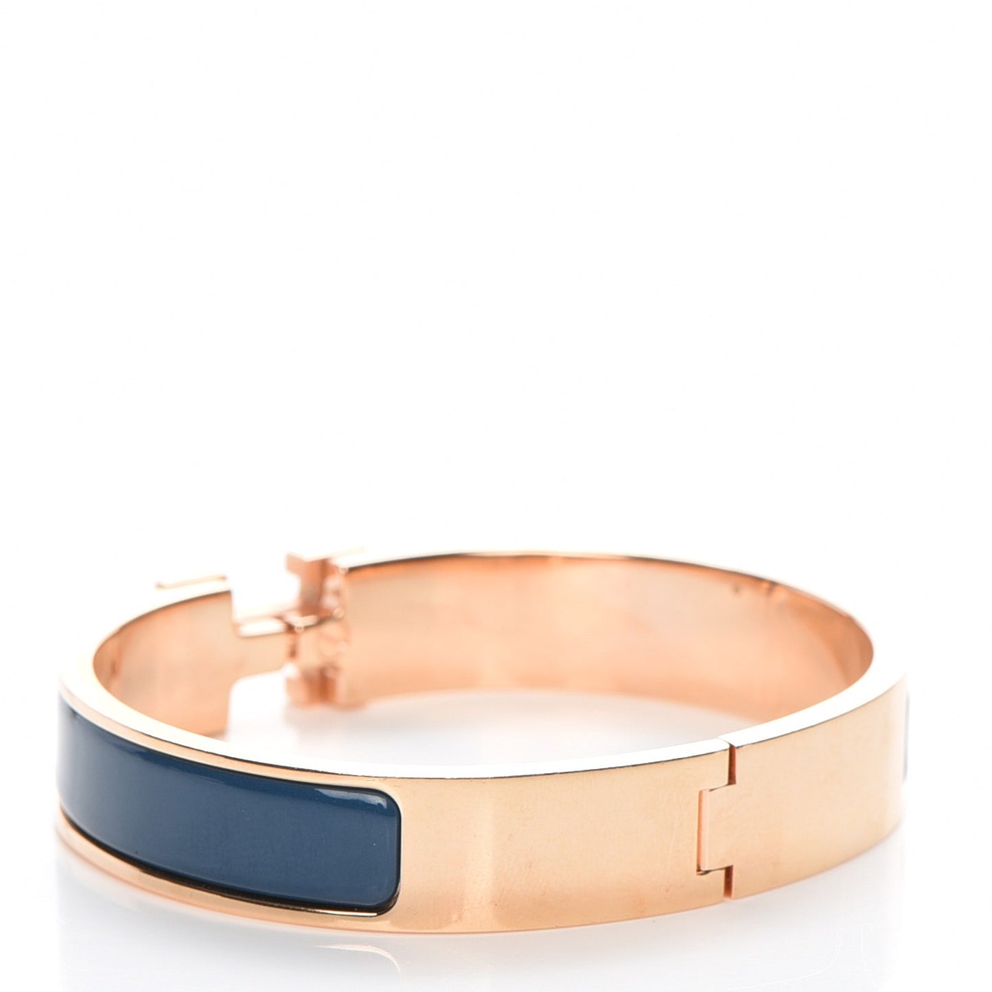 Narrow Enamel Clic Clac H Bracelet GM Bleu De Genes