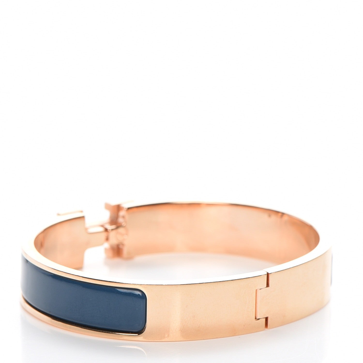 Hermes Narrow Enamel Clic Clac H Bracelet GM Bleu De Genes 3 of 5