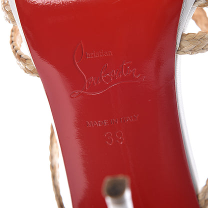 Christian Louboutin Paille Kid Rafimule 120 Slide Sandals 39 Natural White 9 of 10