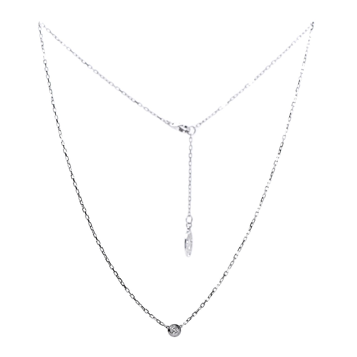 Cartier 18K White Gold Diamond SM D'Amour Pendant Necklace 3 of 6