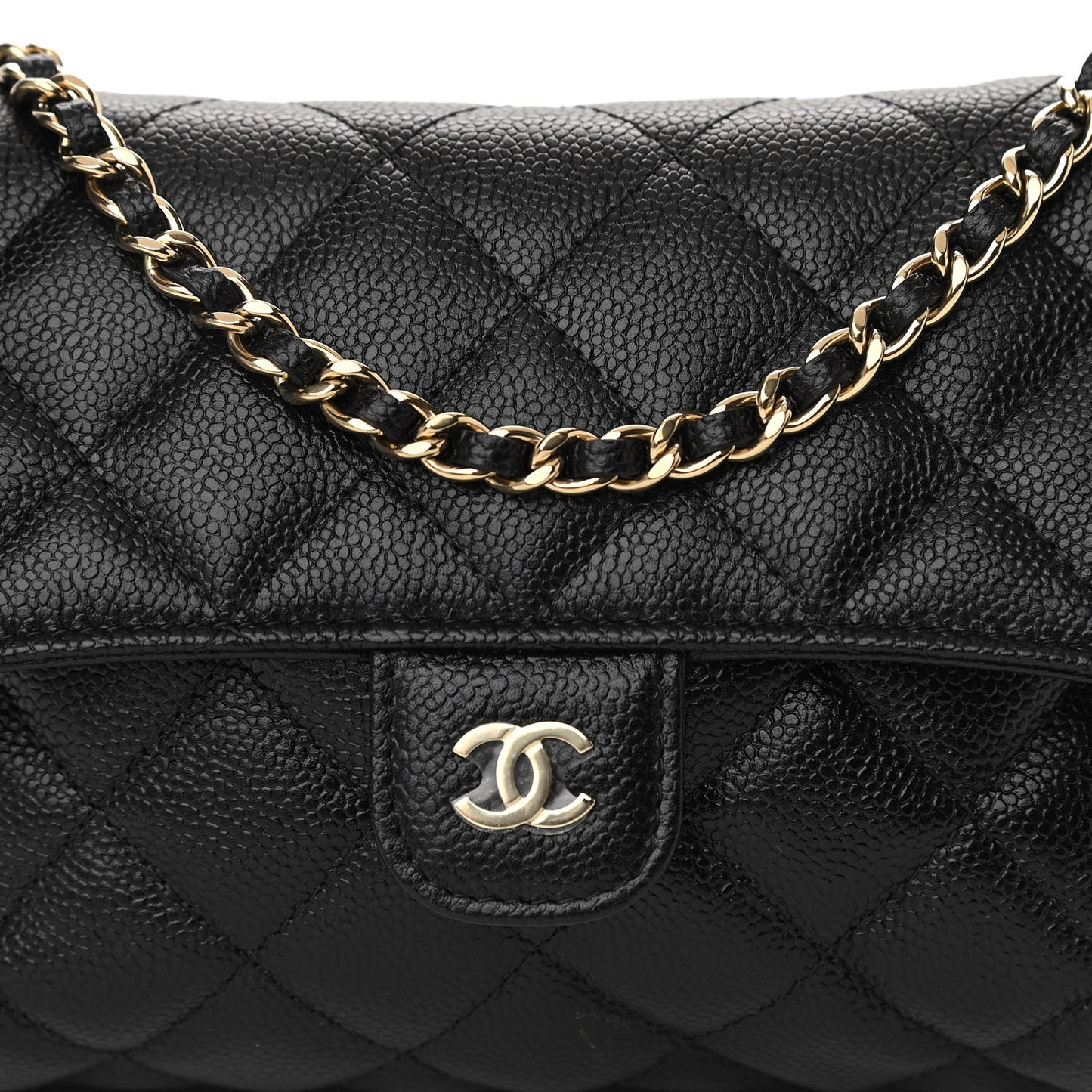 Jersey Fabric Quilted Foldable Tote With Chain Black Multicolor