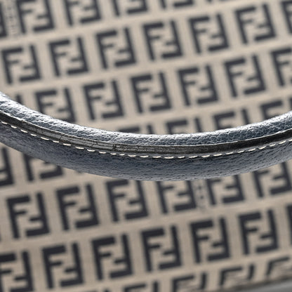 Fendi Zucchino Calfskin Studded Top Handle Satchel Tobacco Blue 11 of 15