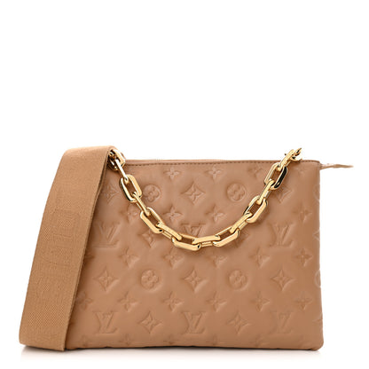 Louis Vuitton Lambskin Embossed Monogram Coussin PM Camel 1 of 9