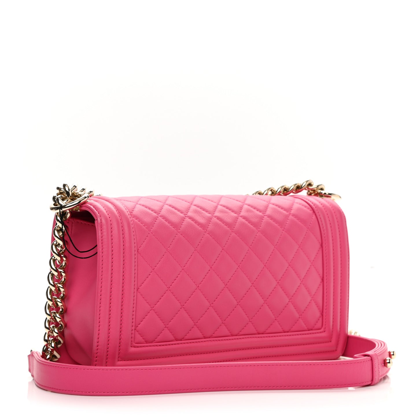 Calfskin Quilted Medium Boy Flap Fuchsia