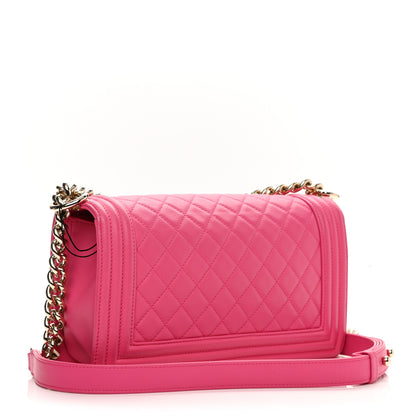 Chanel Calfskin Quilted Medium Boy Flap Fuchsia 3 of 10
