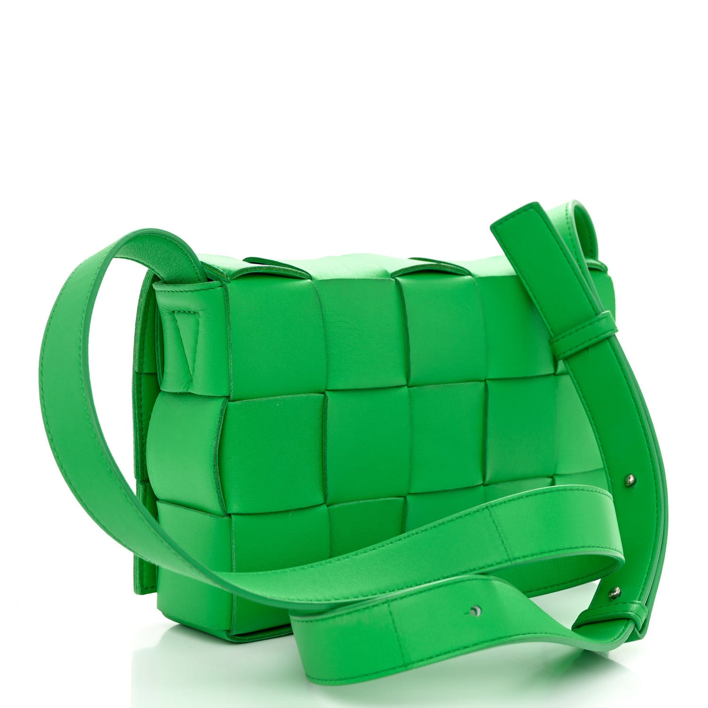 Lambskin Maxi Intrecciato Cassette Crossbody Bag Grass