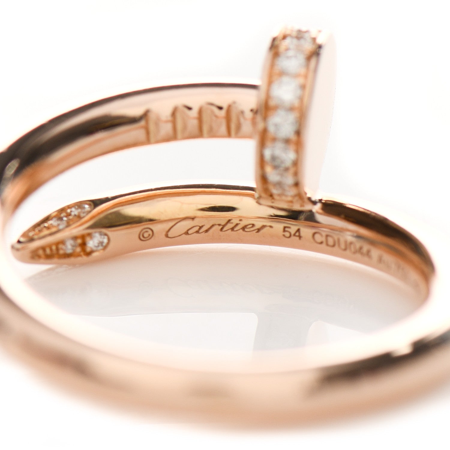 Cartier 18K Pink Gold Diamond Juste Un Clou Ring 54 7 4 of 6