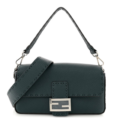 Fendi Cuoio Roma Sellerissima Nappa Sintetica Tape Stitch Baguette Amazzonia 1 of 10