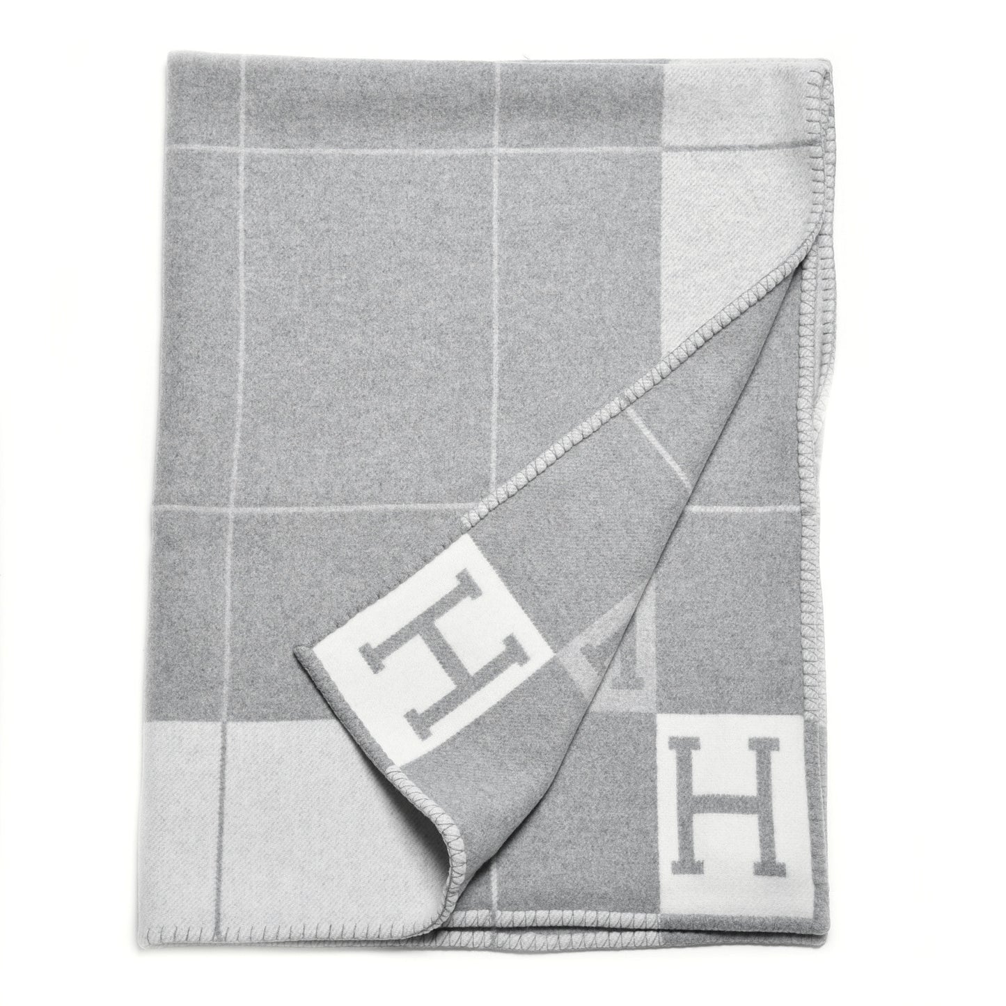 Wool Cashmere Avalon III Blanket Ecru Gris Clair