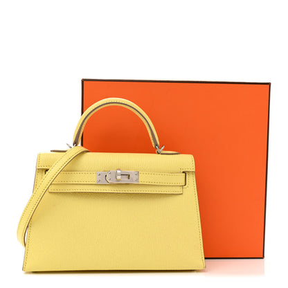 Hermes Chevre Mysore Mini Kelly Sellier 20 Limoncello 13 of 13