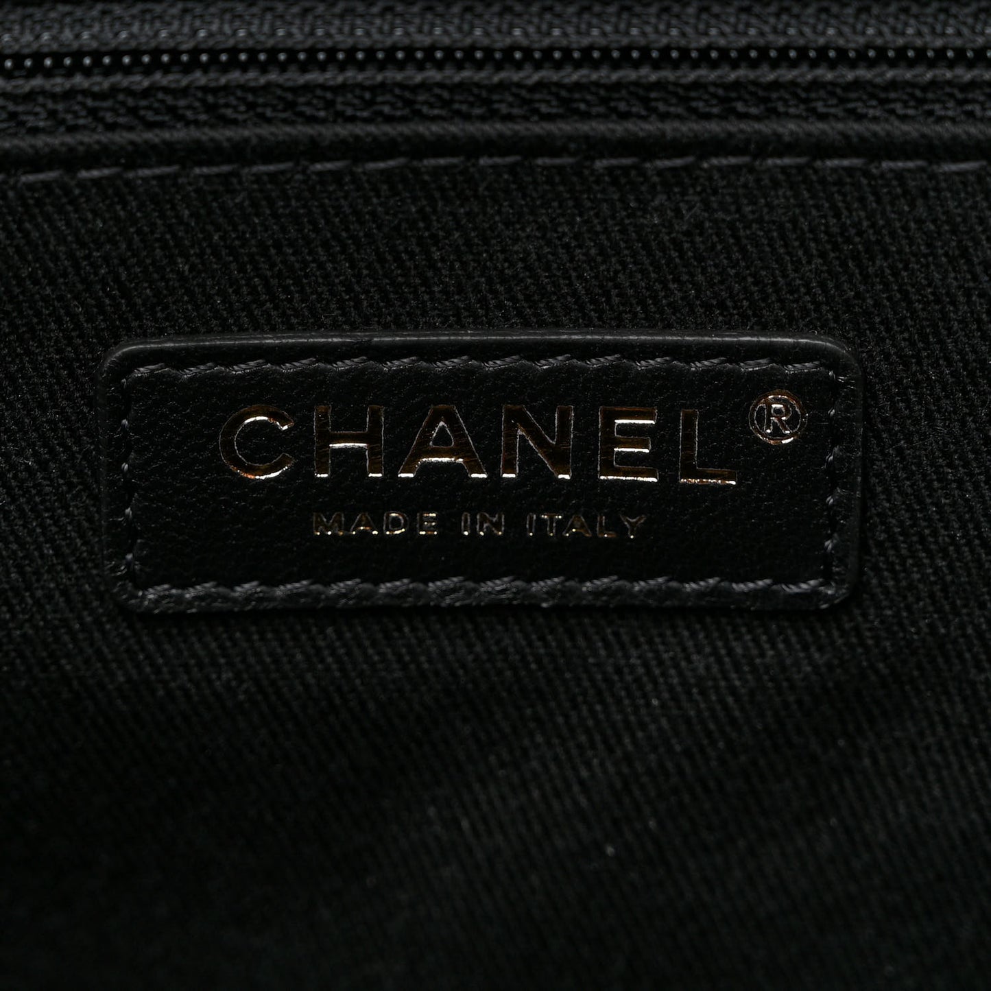 Mixed Fibers Calfskin Striped Deauville Tote Black