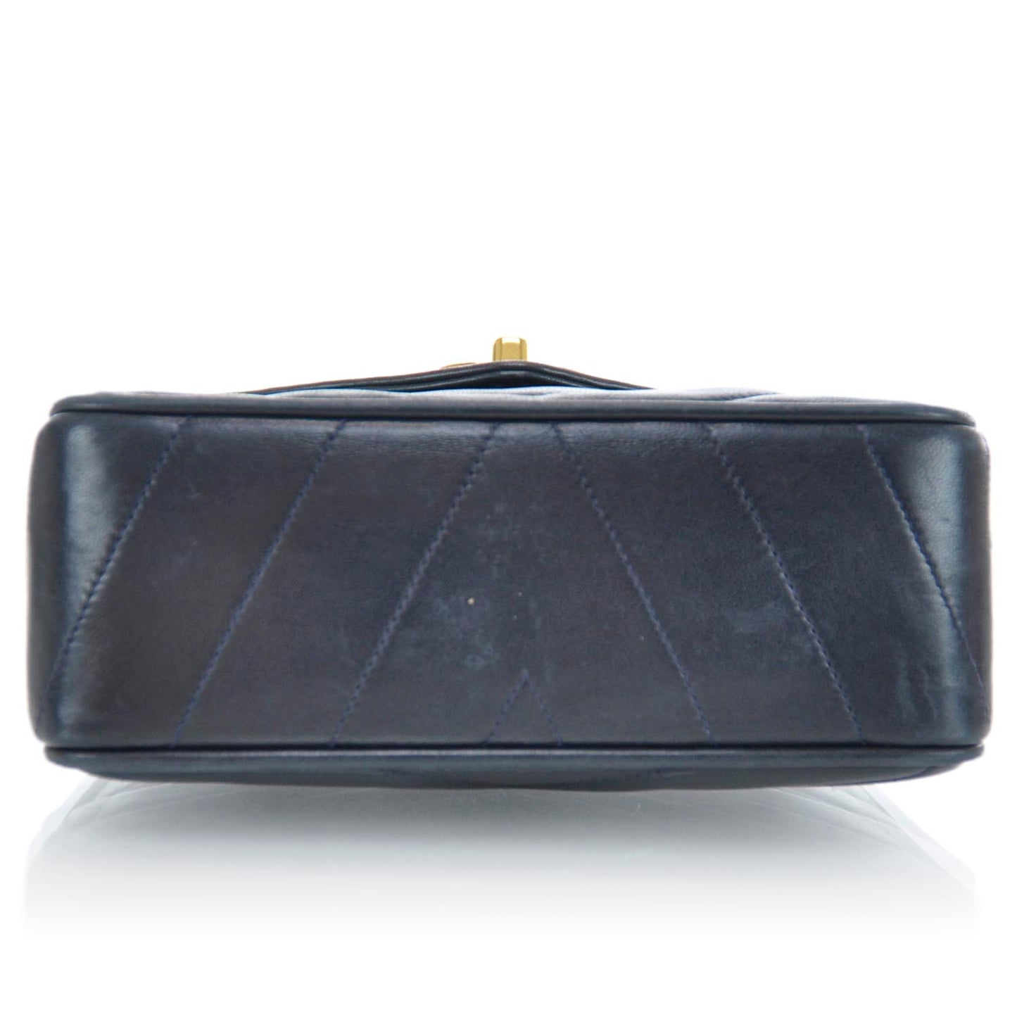 Lambskin Chevron Mini Flap Navy