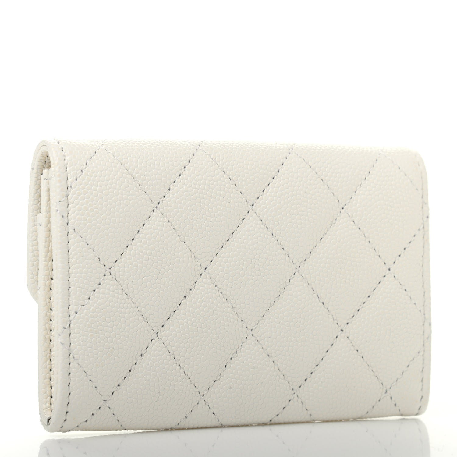 Chanel Caviar Quilted Flap Card Holder White 2 of 4