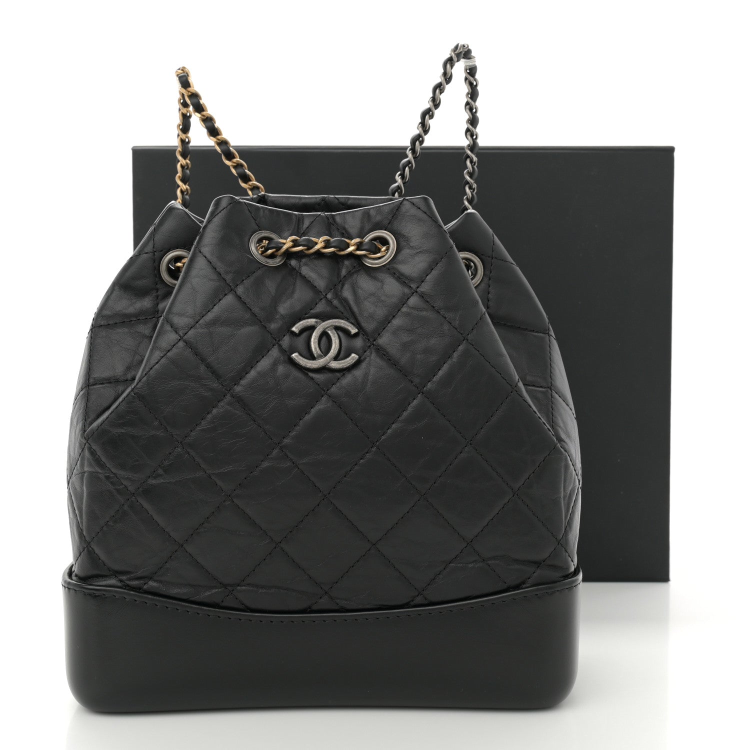 Chanel Aged Calfskin Quilted Small Gabrielle Backpack Black 11 of 11