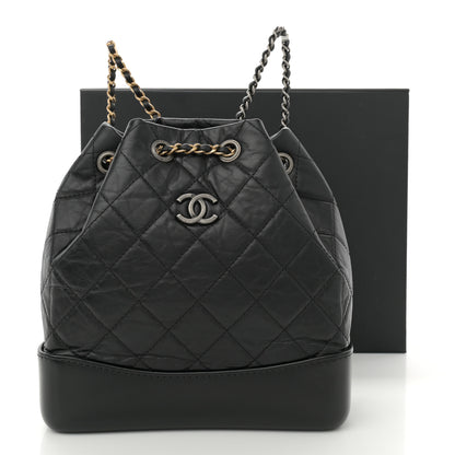 Chanel Aged Calfskin Quilted Small Gabrielle Backpack Black 11 of 11