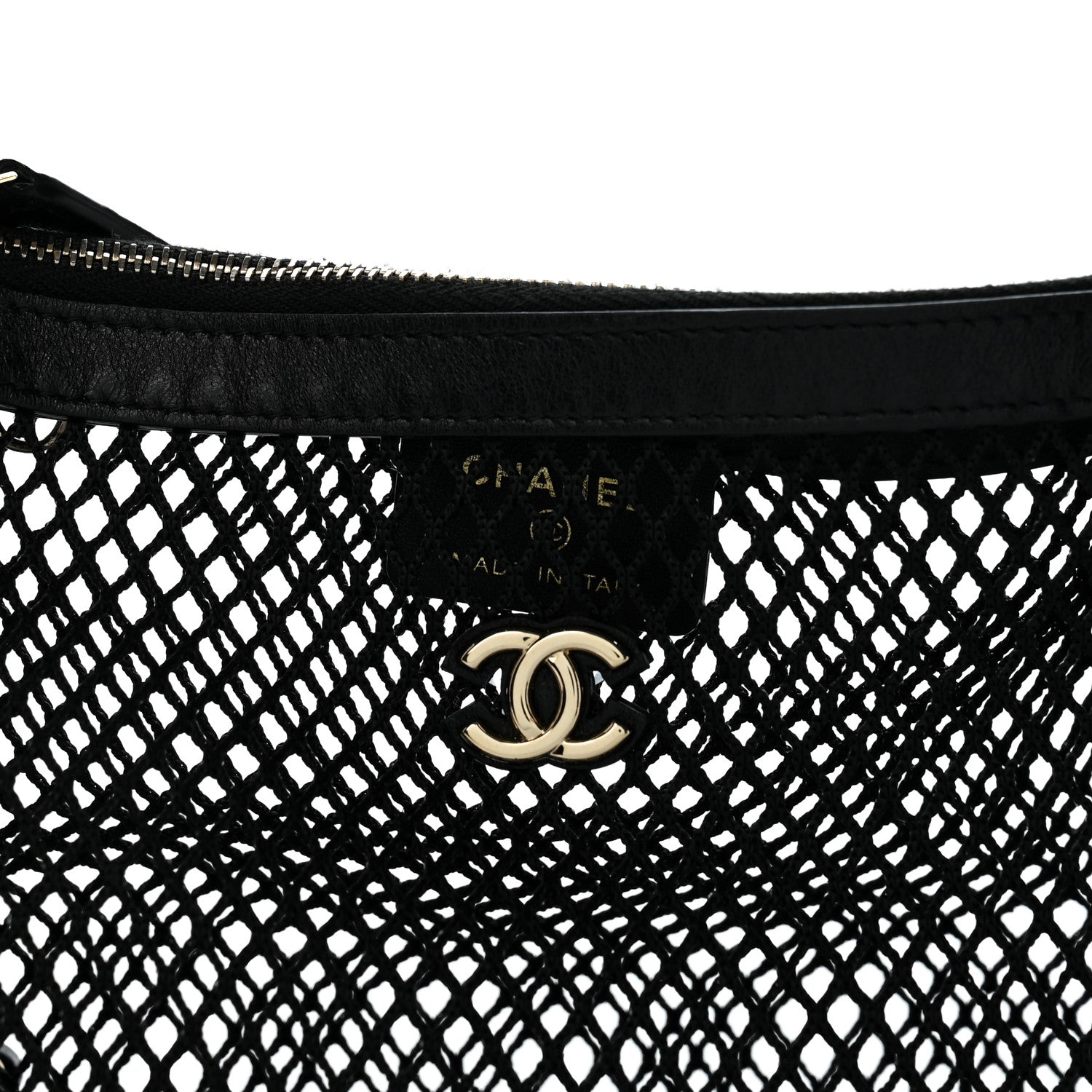 Chanel Mesh Shiny Lambskin Clutch With Chain Black 8 of 11