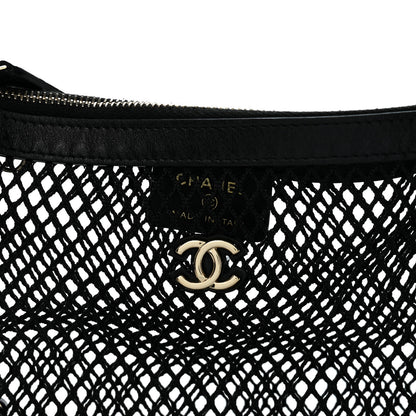 Chanel Mesh Shiny Lambskin Clutch With Chain Black 8 of 11