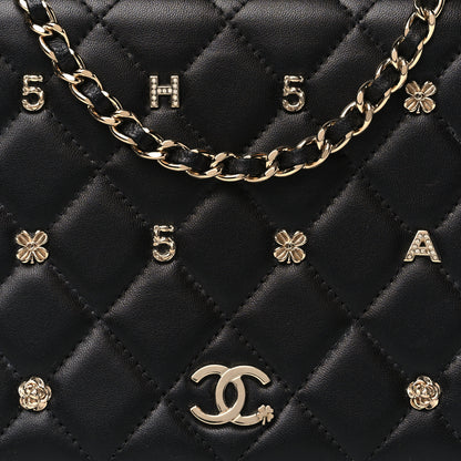 Chanel Lambskin Quilted All About Chanel Wallet On Chain WOC Black 9 of 13