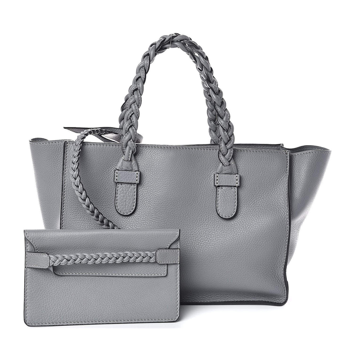 Grained Calfskin Small To Be Cool Tote Grigio Perla