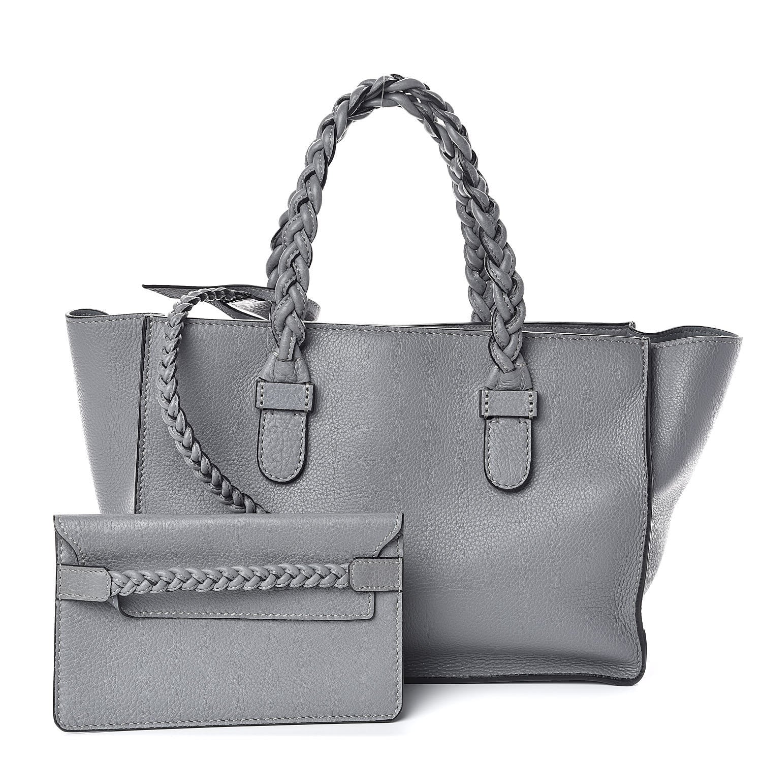 Valentino Garavani Grained Calfskin Small To Be Cool Tote Grigio Perla 1 of 9
