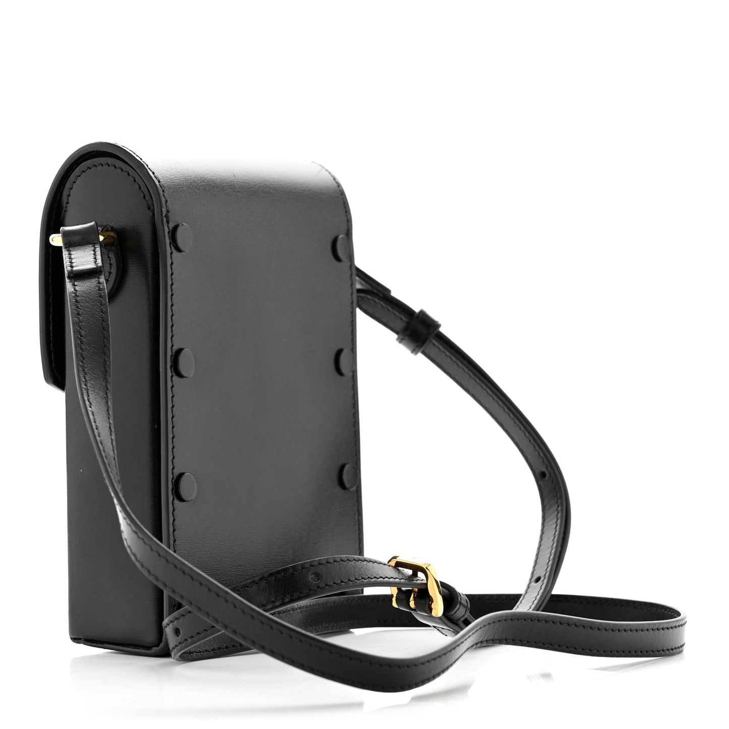 Boarded Plutone Calfskin Mini Horsebit 1955 Crossbody Bag Black