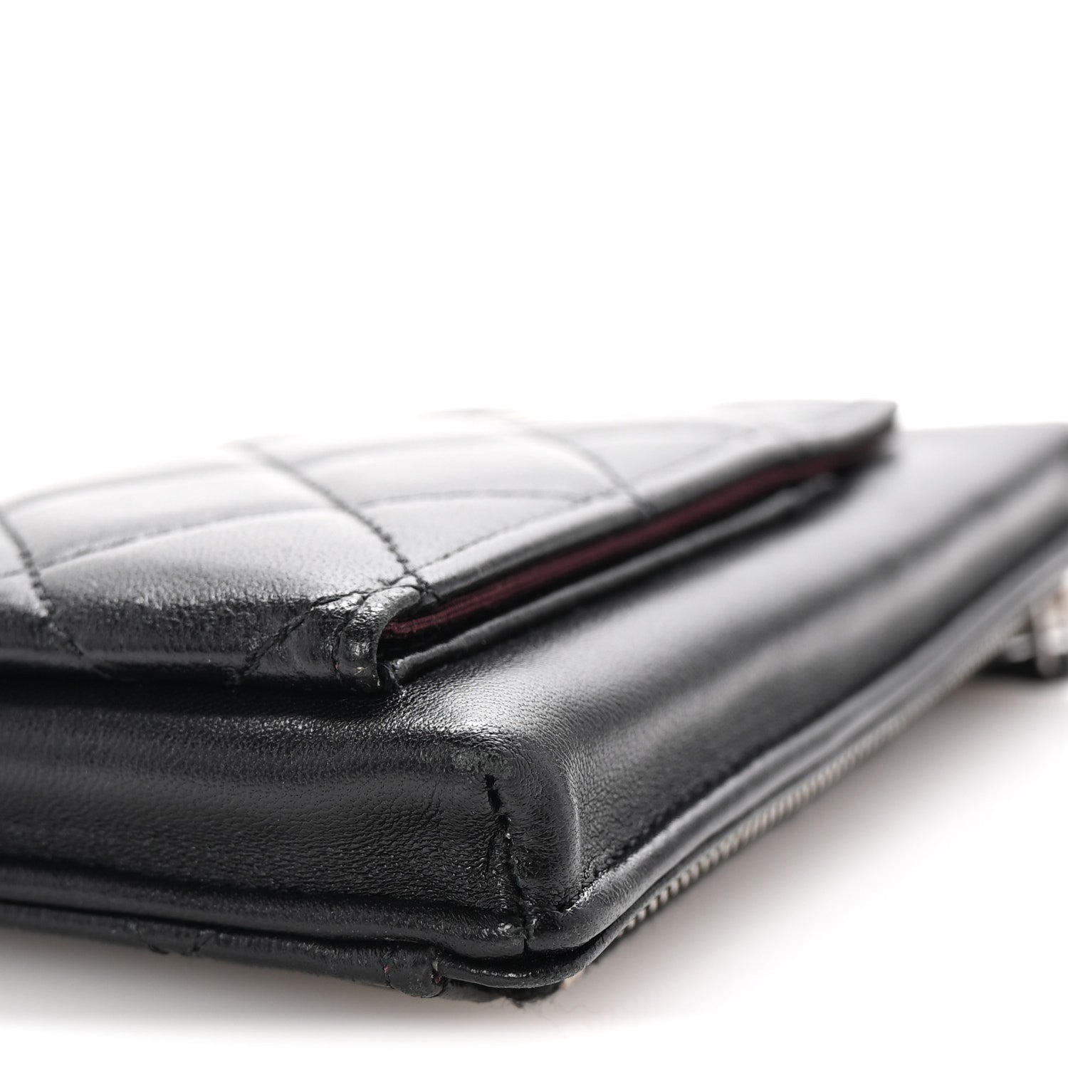 Chanel Lambskin Quilted Zip Phone Case Black 10 of 11