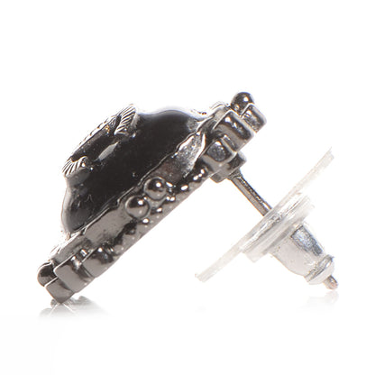 Chanel Ruthenium Enamel CC Earrings Black 3 of 4