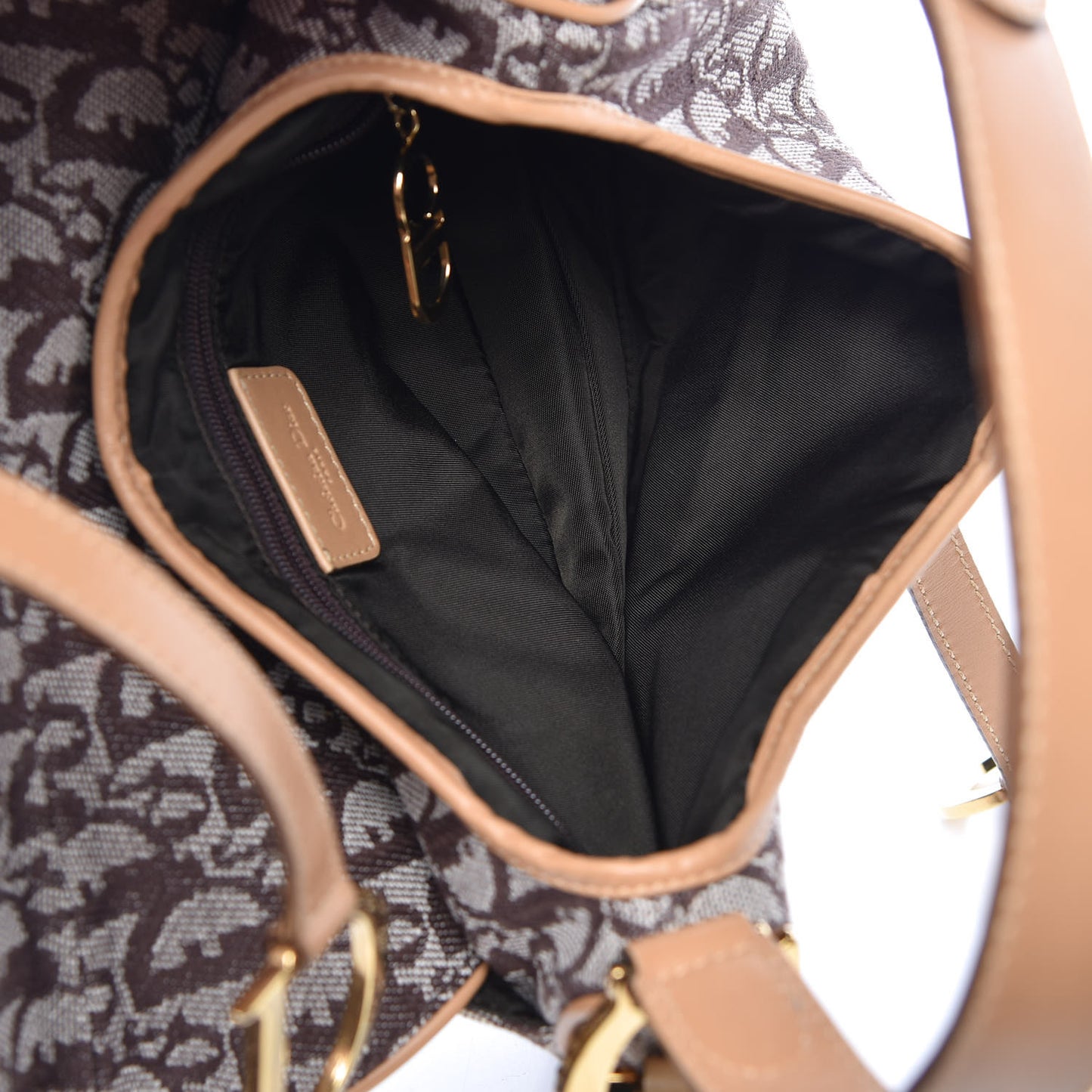 Monogram Double Saddle Bag Brown
