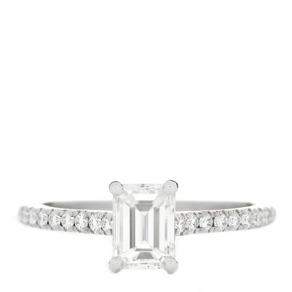 Tiffany Platinum Diamond .81ct Emerald Cut Novo Engagement Ring 54 7 1 of 6