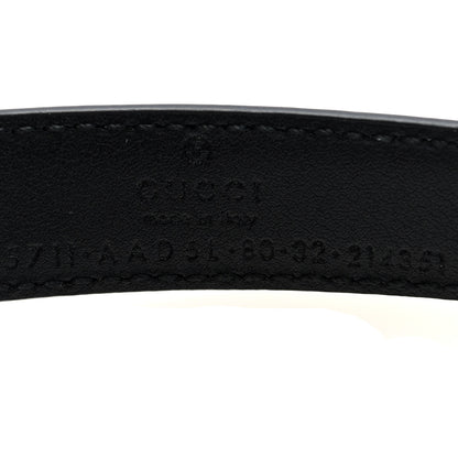 Gucci Piuma Calfskin Jumbo GG Milano 30mm Belt 80 32 Black 3 of 4
