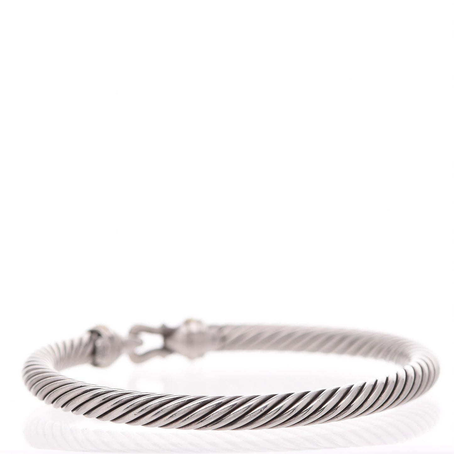 Sterling Silver 18K Yellow Gold 5mm Cable Classic Buckle Bracelet