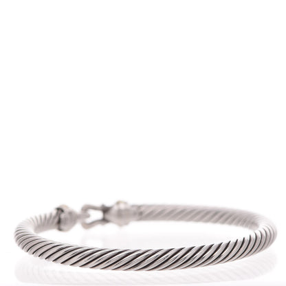 David Yurman Sterling Silver 18K Yellow Gold 5mm Cable Classic Buckle Bracelet 3 of 5