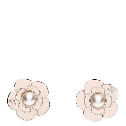 Chanel Pearl CC Camellia Earrings Gold 1 of 6