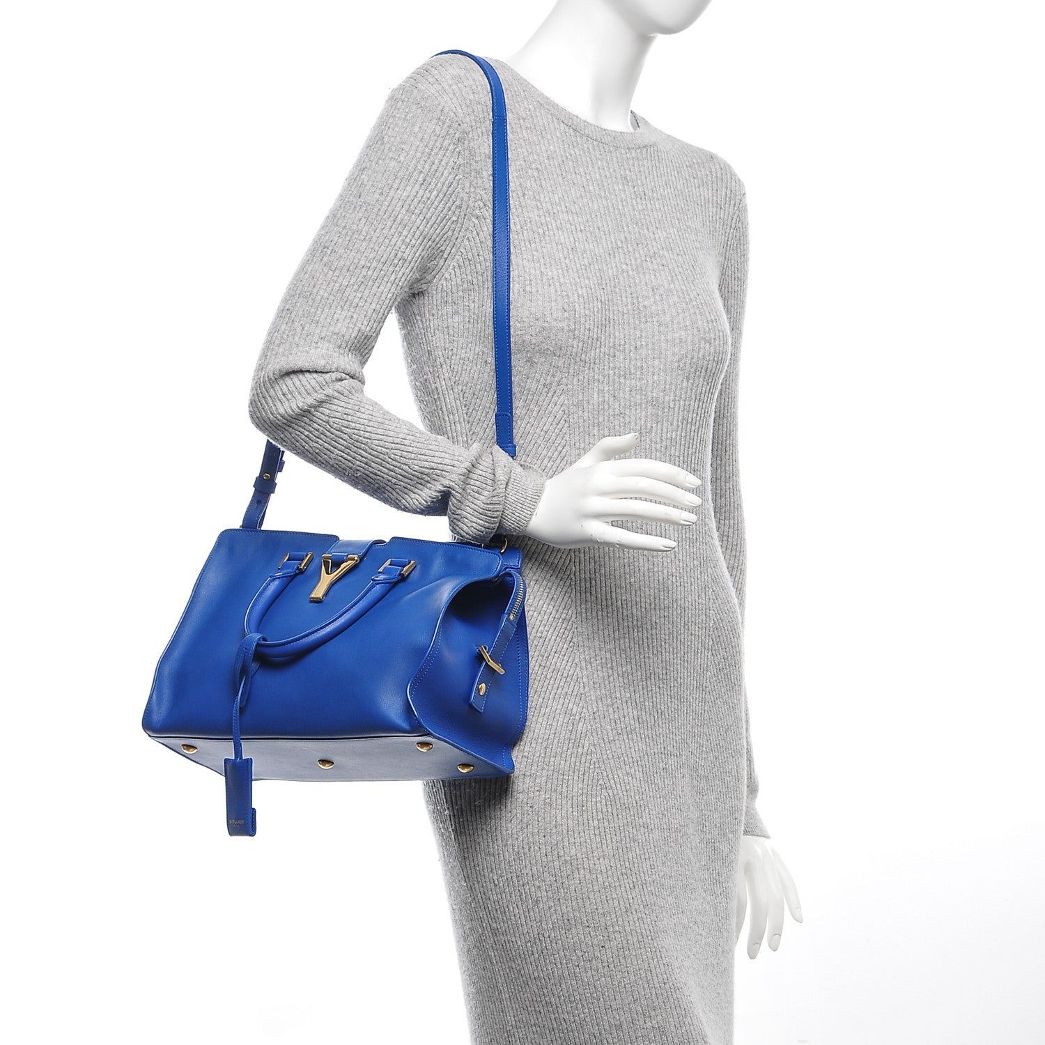 Saint Laurent Calfskin Small Classic Y Cabas Royal Blue 4 of 6