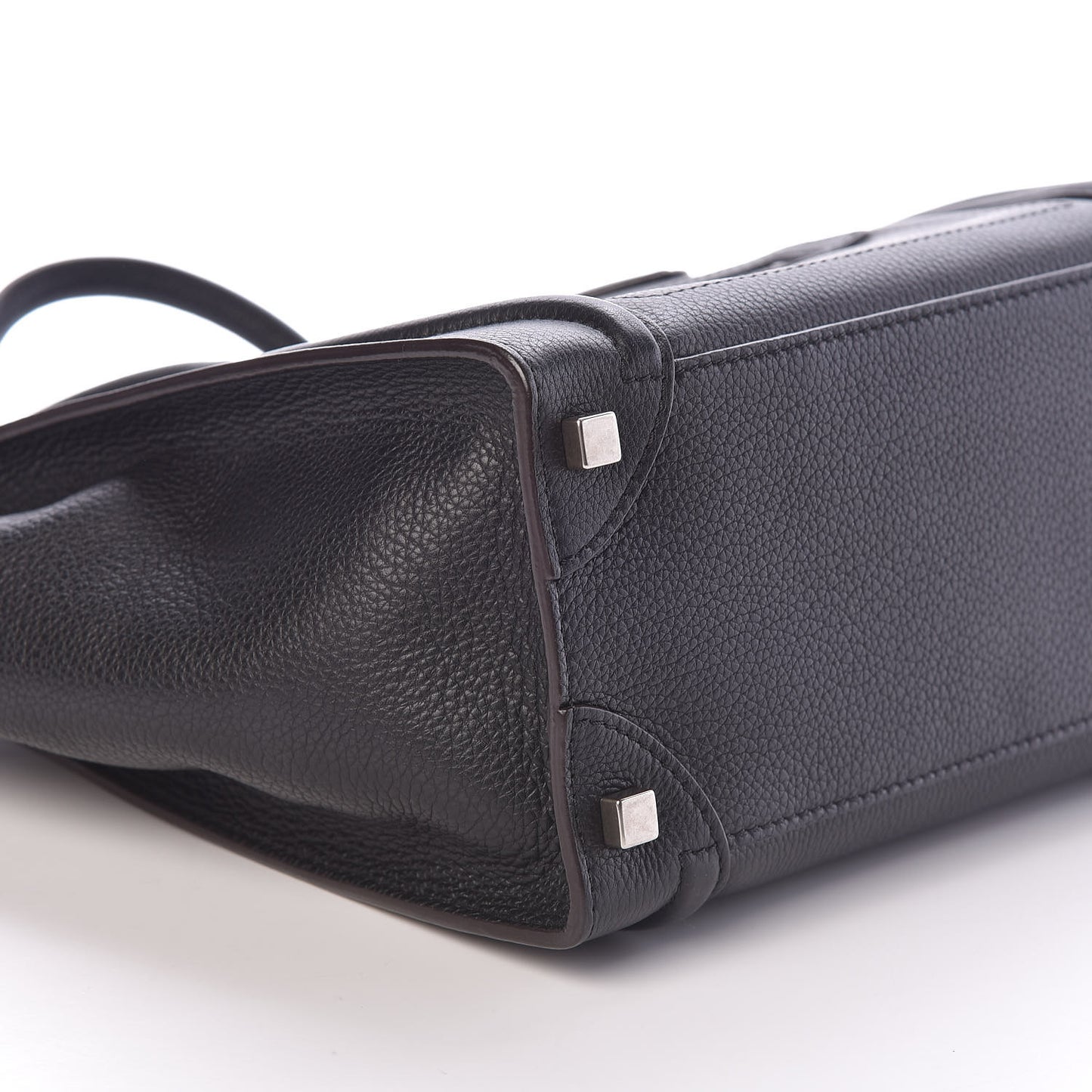 Drummed Calfskin Micro Luggage Black