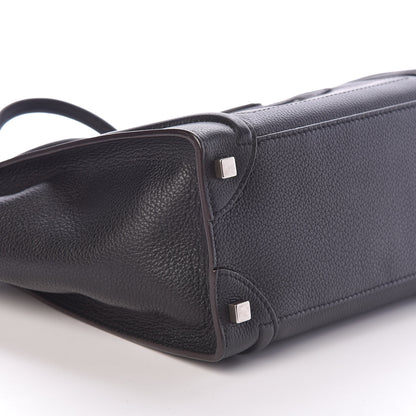 Celine Drummed Calfskin Micro Luggage Black 7 of 8