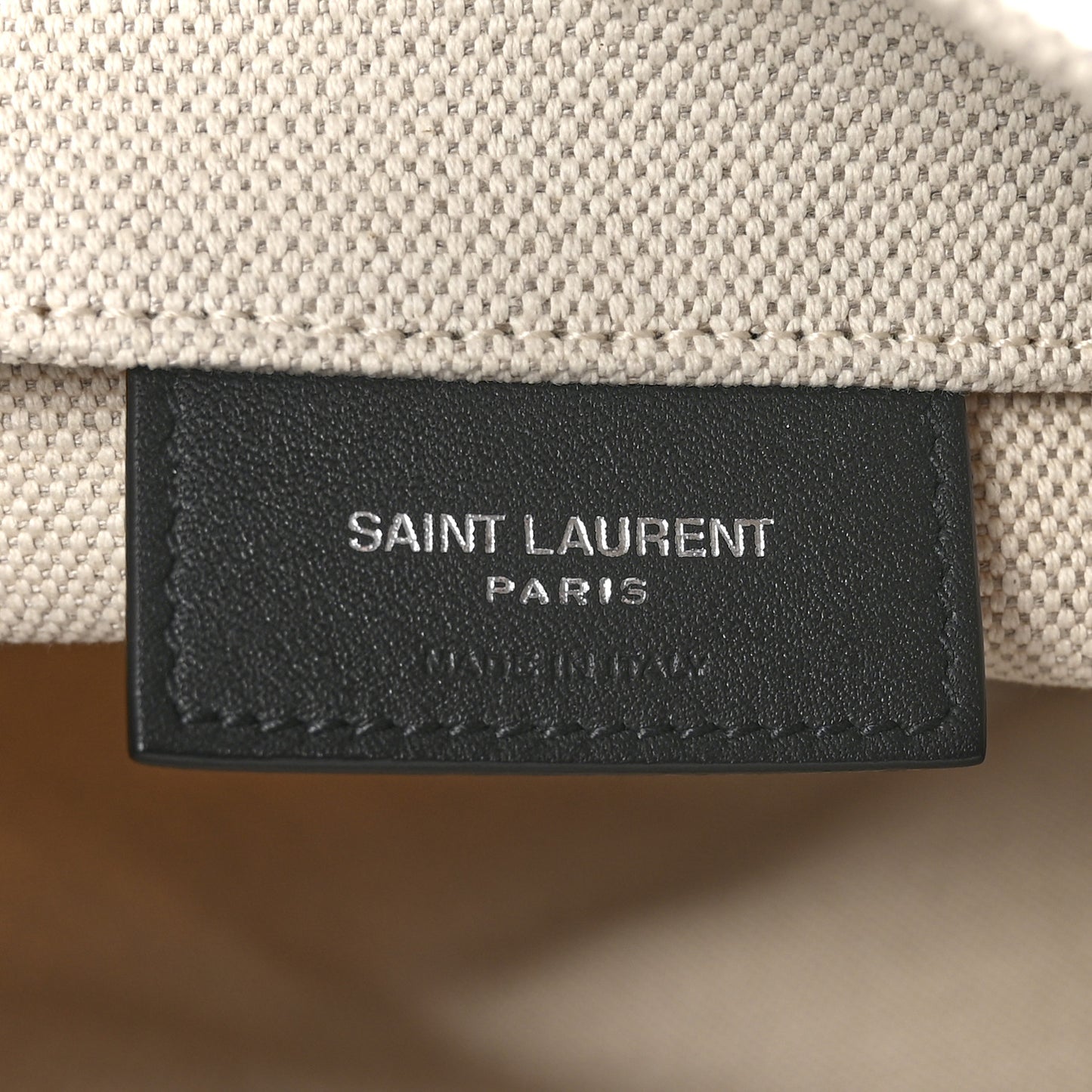Linen Calfskin Rive Gauche Bucket Bag Greggio Natural