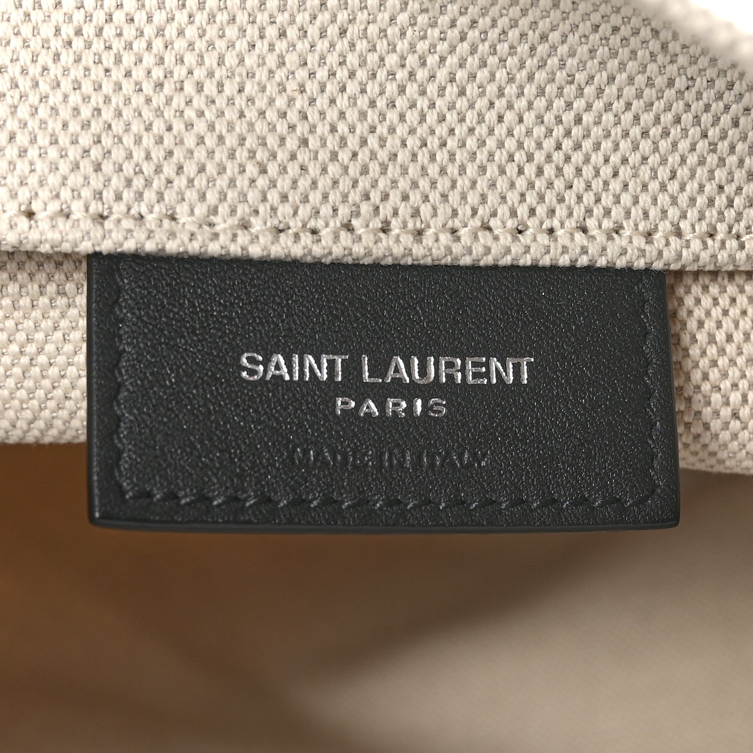 Saint Laurent Linen Calfskin Rive Gauche Bucket Bag Greggio Natural 6 of 10