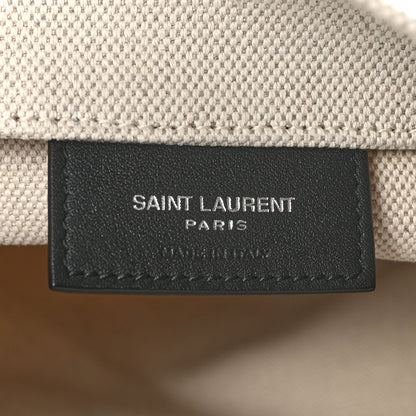 Saint Laurent Linen Calfskin Rive Gauche Bucket Bag Greggio Natural 6 of 10