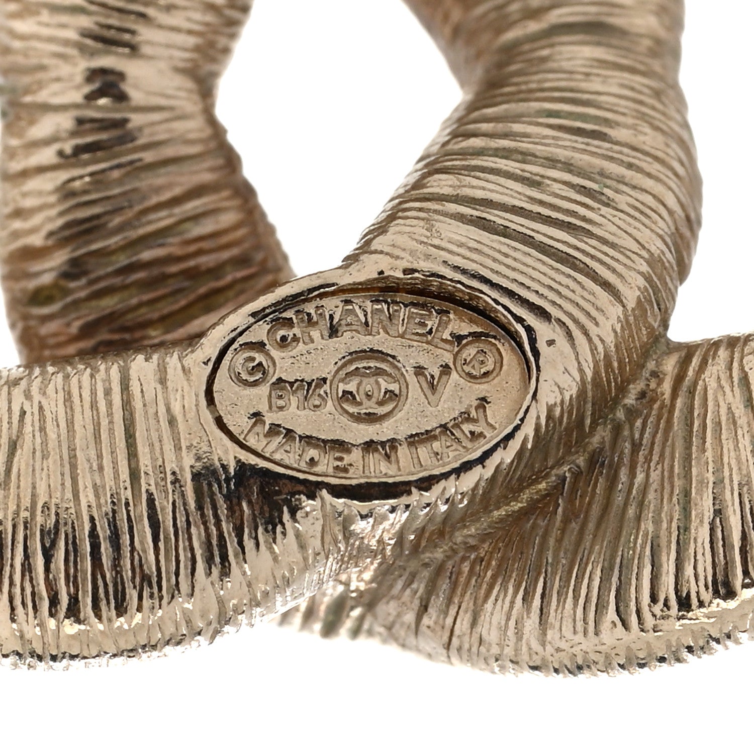 Chanel Crystal Twisted CC Earrings Light Gold Pale Pink 4 of 6