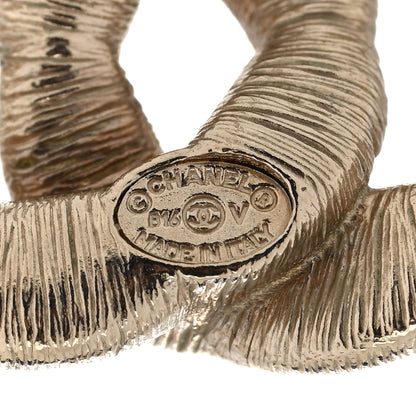 Chanel Crystal Twisted CC Earrings Light Gold Pale Pink 4 of 6