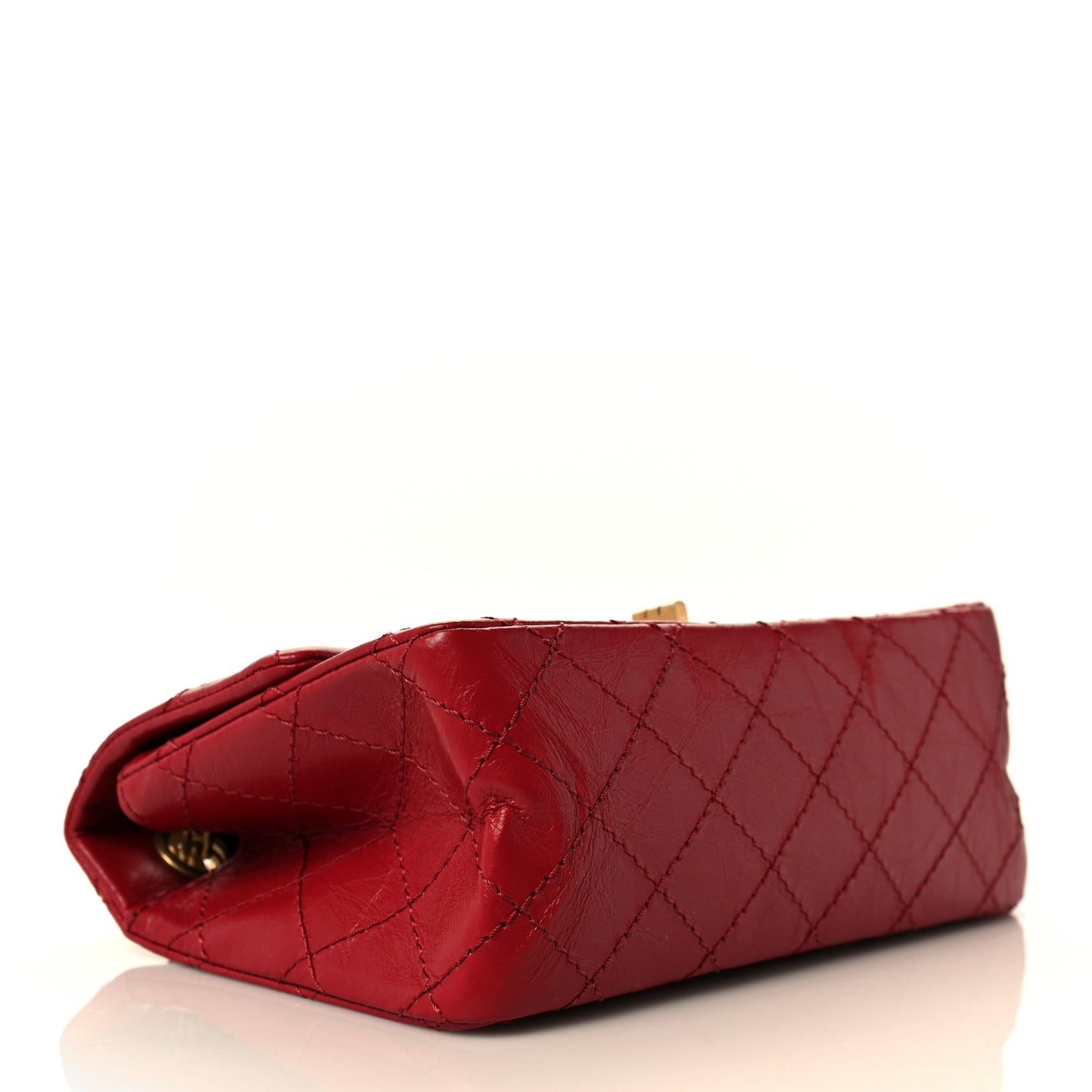 Aged Calfskin Quilted 2.55 Reissue Mini Flap Red