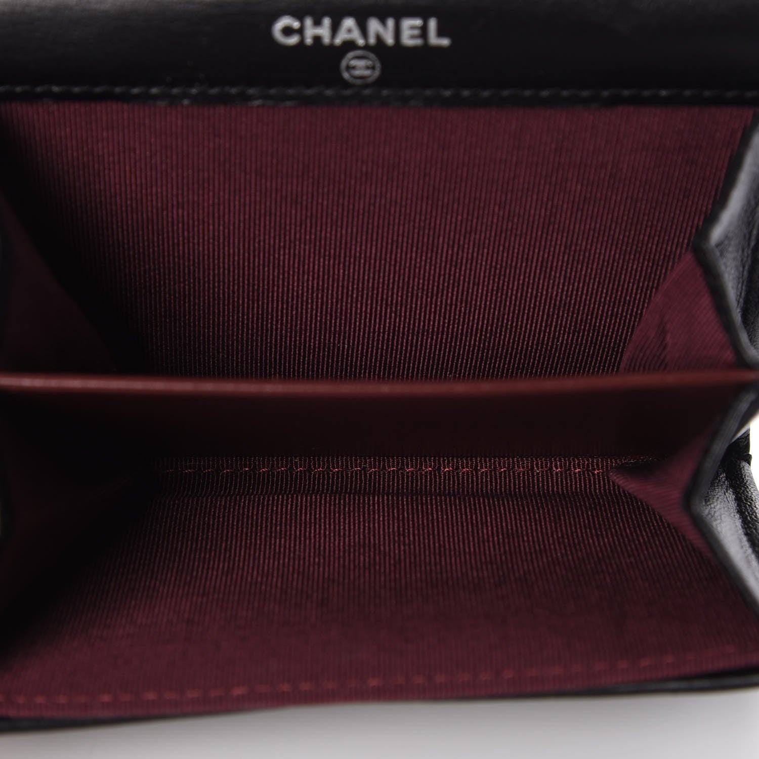 Chanel Lambskin Quilted Flap Card Holder Wallet Black 5 of 8