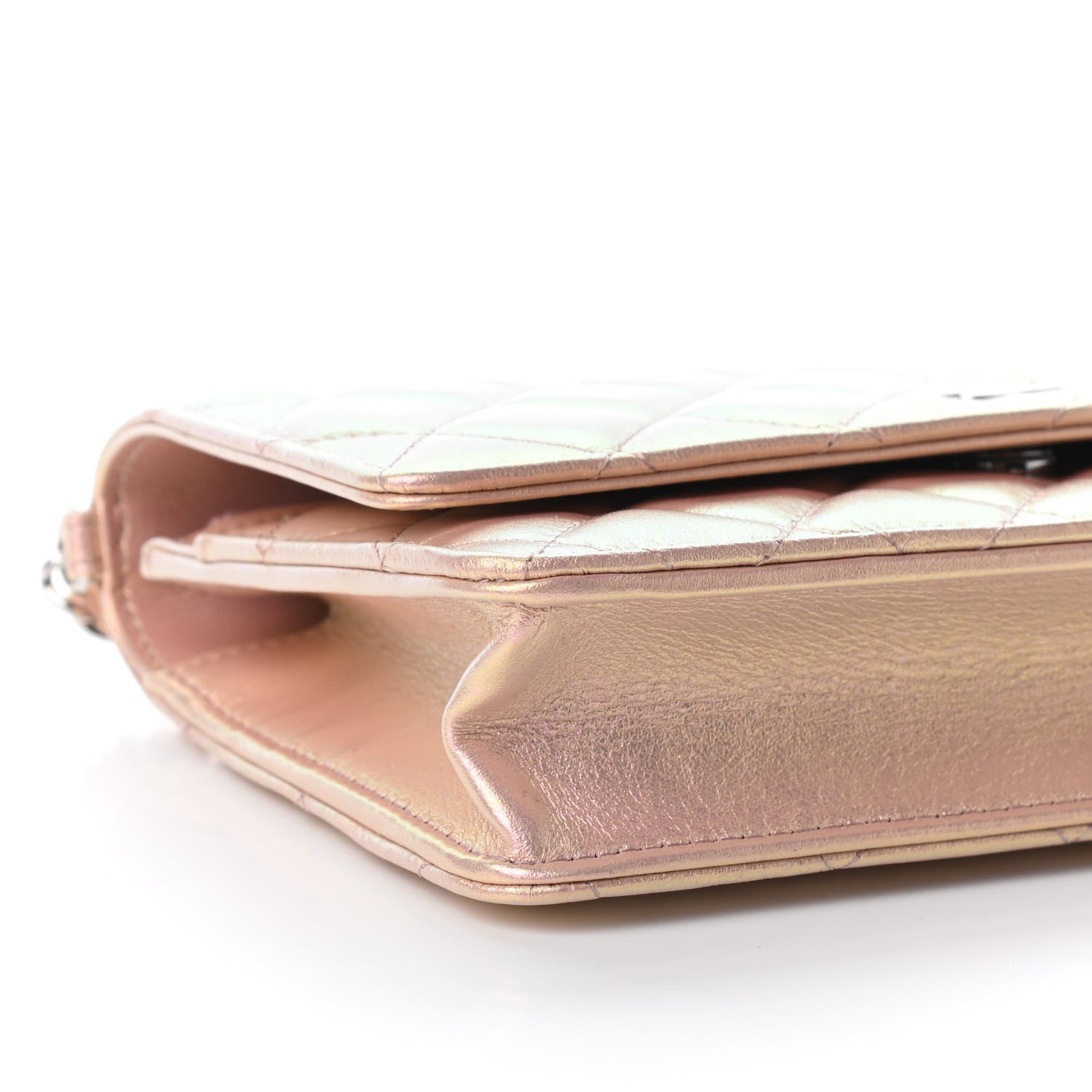 Chanel Iridescent Calfskin Quilted Wallet On Chain WOC Pink 9 of 10