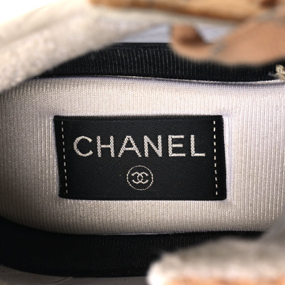 Chanel Suede Tweed Felt CC Sneakers 39 Beige 8 of 8
