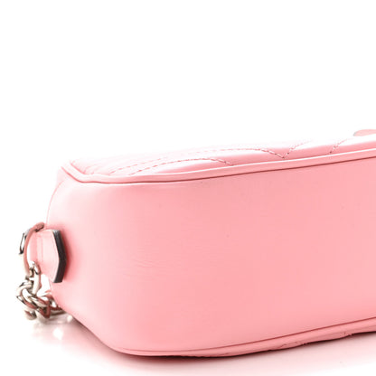 Gucci Calfskin Matelasse Small GG Marmont Chain Shoulder Bag Wild Rose 9 of 10