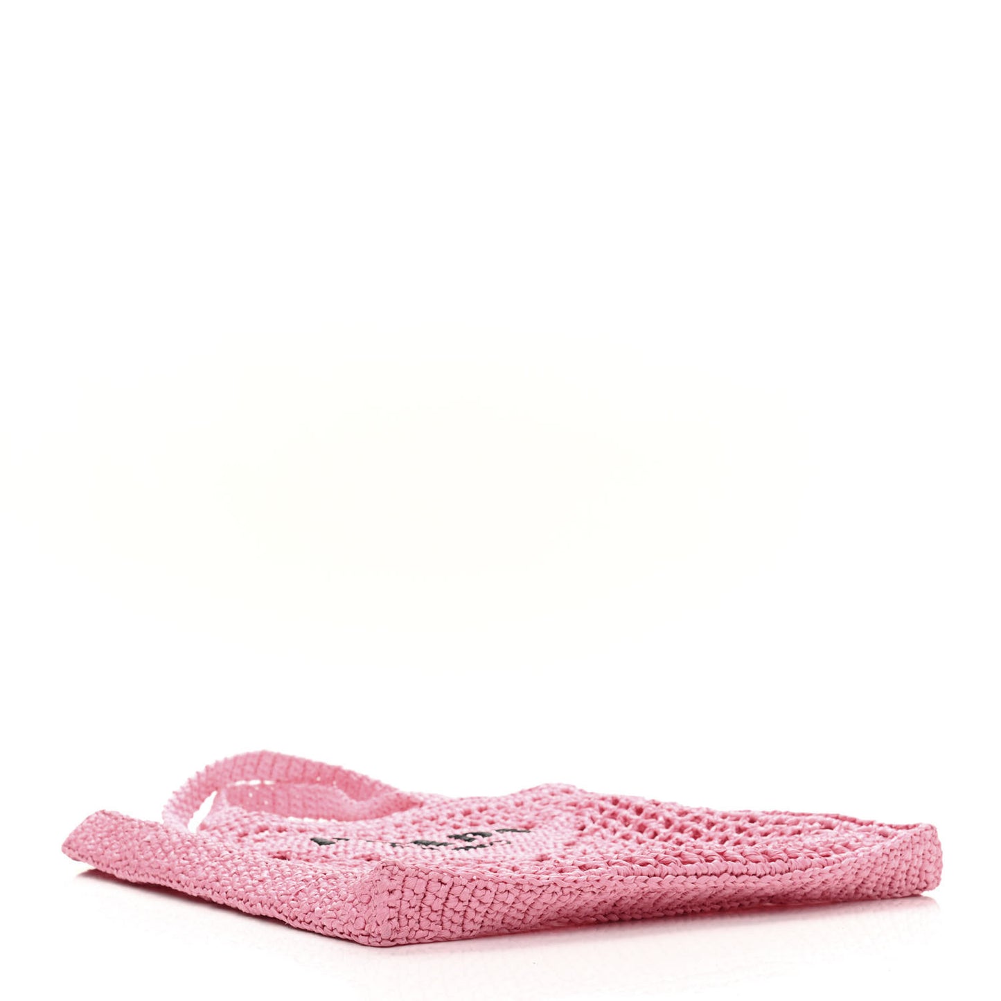 Yarn Raffia Effect Crochet Logo Embroidered Tote Bag Petalo