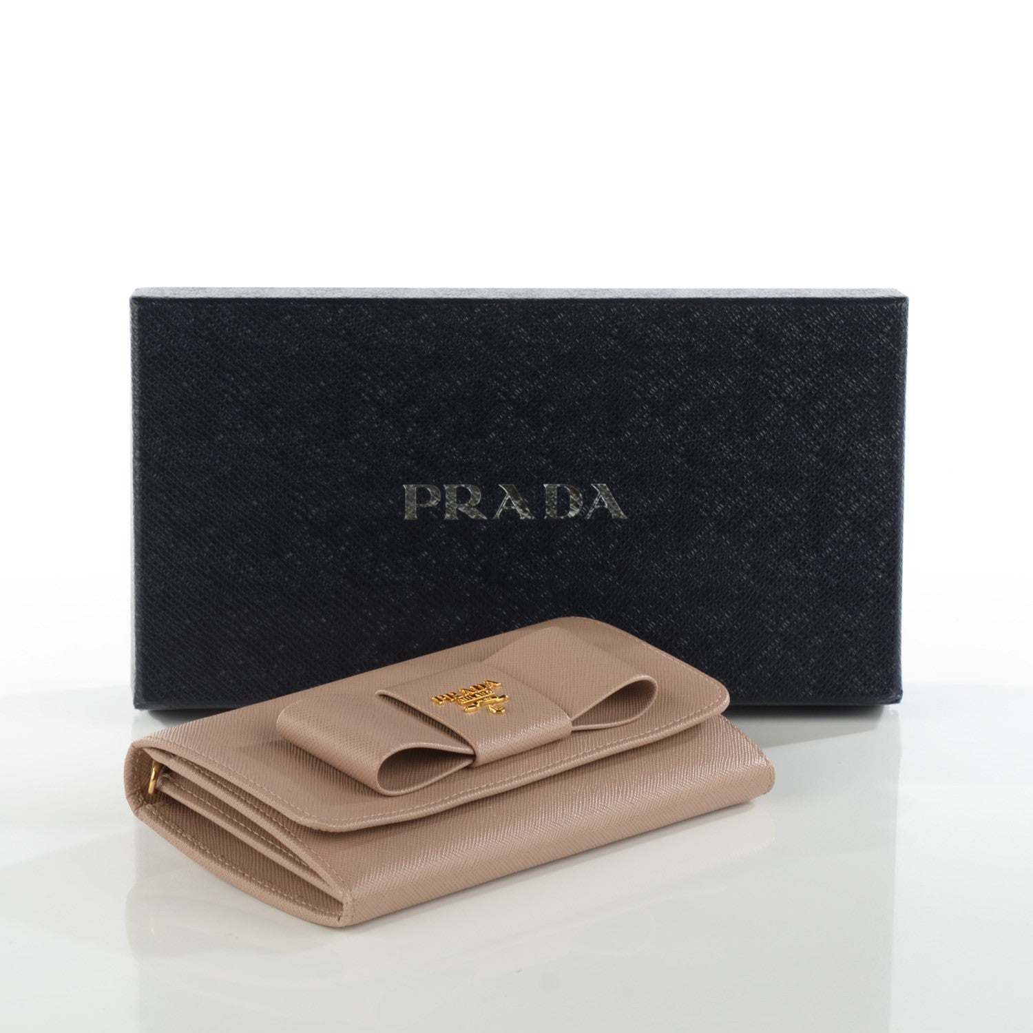 Prada Saffiano Bow Wristlet Cammeo 4 of 7